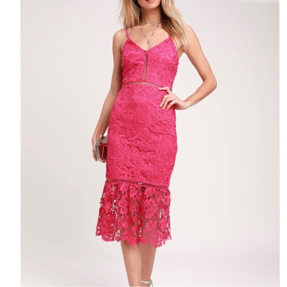 Lulus pink lace dress